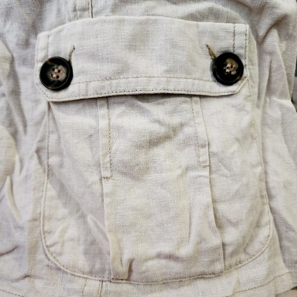 Lane Bryant Tan Tie Waist Military Jacket Linen Blend Women's Plus Size 22 EUC - Picture 5 of 10